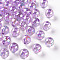 Transparent Acrylic Beads, AB Color Plated, Round, Lilac, 8x7mm, Hole: 2mm, about 1745pcs/500g