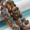 Natural Agate Beads Strands, Dyed & Heated, Nuggets, Tumbled Stone, Camel, 6.5~13x10~13x1.5~11mm, Hole: 1.6mm, about 22pcs/strand, 7.20~7.72''(18.3~19.6cm)