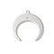 Brass Pendants, Cadmium Free & Lead Free, Moon Charms, 925 Sterling Silver Plated, 19x18x1mm, Hole: 1.2mm