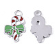 Alloy Candy Cane Enamel Pendants&nbsp;ENAM-R041-53-1