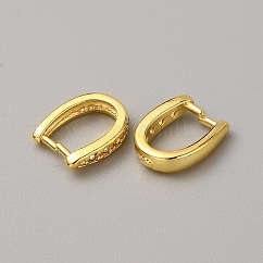 Brass Micro Pave Clear Cubic Zirconia Snap on Bails, Real 18K Gold Plated, 11.5x9.5x2.5mm