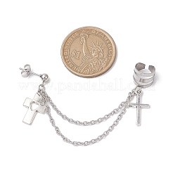 Alloy Cross Stud Earrings&nbsp;EJEW-JE06242-01