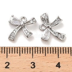Brass Micro Pave Clear Cubic Zirconia Charms&nbsp;KK-C054-04P