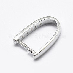 Anti-Tarnish Rhodium Plated 925 Sterling Silver Micro Pave Cubic Zirconia Pendant Bails&nbsp;STER-P034-09P