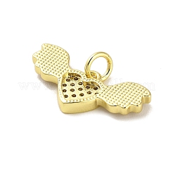 Brass Micro Pave Clear Cubic Zirconia Pendants&nbsp;KK-K365-13B-G