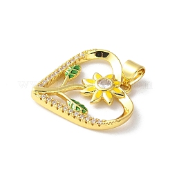 Brass Micro Pave Cubic Zirconia Pendants&nbsp;KK-A252-36G