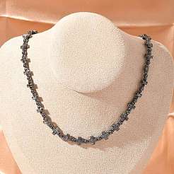 Non-Magnetic Hematite Beads Necklaces for Women Men&nbsp;NJEW-R020-01
