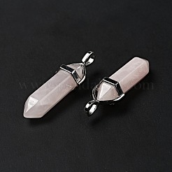 Natural Rose Quartz Double Terminated Pointed Pendants&nbsp;G-D415-12