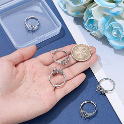 5Pcs Adjustable Brass Solitaire Ring Settings&nbsp;ZIRC-UN0001-19