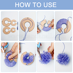 2 Sets MDF Wood Pompom Ball Maker&nbsp;DIY-BC0006-78