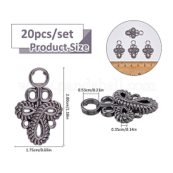 20Pcs Knot Zinc Alloy Adjustable Jean Button Pins&nbsp;FIND-FH0017-91B