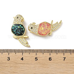 Brass Micro Pave Clear Cubic Zirconia Pendants&nbsp;KK-C045-41G