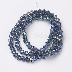 Electroplate Transparent Glass Beads Strands&nbsp;EGLA-A034-T3mm-Q14