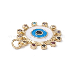 Brass Colorful Cubic Zirconia Pendants&nbsp;KK-E068-VA207-2
