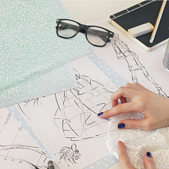 Flower Polyester Mesh Tulle Fabric&nbsp;DIY-WH0410-85