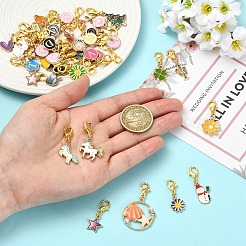 50Pcs Alloy Enamel Pendant Decorations&nbsp;HJEW-YW00386