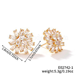 Brass with Rhinestone Stud Earrings&nbsp;HQ9514-1