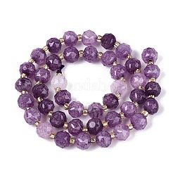 Ombre Effect Dyed Transparent Crackle Glass Beads Strands&nbsp;GLAA-Q111-8MM-03