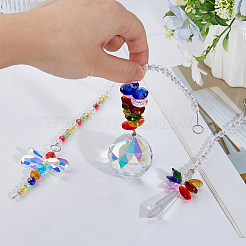 3Pcs Glass Dragonfly Hanging Suncatchers&nbsp;HJEW-FH00221