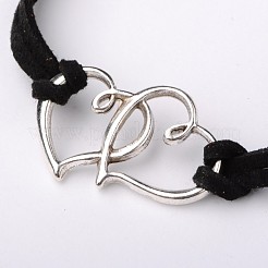 Alloy Double Heart Link Bracelets for Valentine's Day&nbsp;BJEW-JB01530