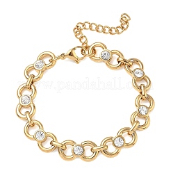 9.5MM 304 Stainless Steel Crystal Rhinestone Bowknot Link Chain Bracelets&nbsp;SA-CBA2696-22G
