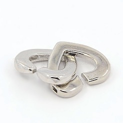 Brass Two Loops Heart Interlocking Clasps for DIY Jewelry&nbsp;KK-M051-01P