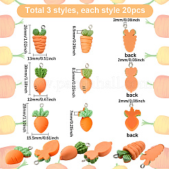 60Pcs 3 Styles Opaque Resin Pendants&nbsp;RESI-SC0005-96