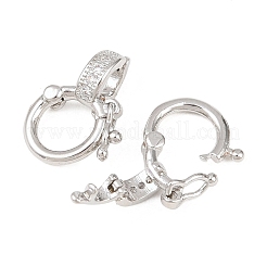 Brass Micro Pave Clear Cubic Zirconia Twister Clasps&nbsp;KK-L265-01P