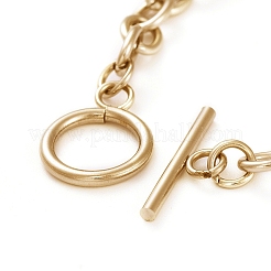 Unisex 304 Stainless Steel Cable Chain Bracelets&nbsp;BJEW-P245-39G