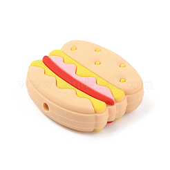 Hamburger Food Grade Eco-Friendly Silicone Beads&nbsp;SIL-WH0012-034A