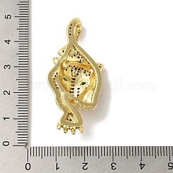Rack Plating Brass Micro Pave Black Cubic Zirconia Pendants&nbsp;KK-P267-03B-G