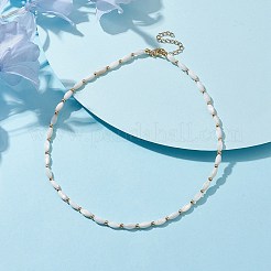 Natural Shell Oval Beaded Necklaces&nbsp;NJEW-JN04626