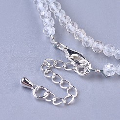 Natural White Topaz Beaded Necklaces&nbsp;NJEW-K114-A-A09