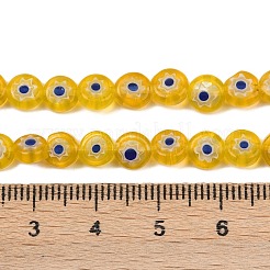 Handmade Millefiori Glass Flat Round Bead Strands&nbsp;LK-P010-01