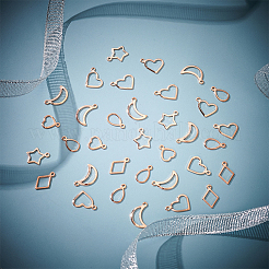 120Pcs 6 Style 304 Stainless Steel Charms&nbsp;STAS-PH0005-38