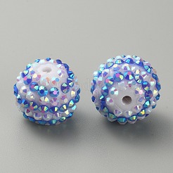 Stripe Pattern Resin Rhinestone Beads&nbsp;RESI-WH0034-20A