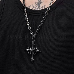 Vintage Alloy Gothic Cross Pendant Necklaces for Unisex&nbsp;WG72B7C-01