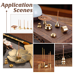 7Pcs 6 Style Brass Incense Burner Holder&nbsp;AJEW-CA0002-55