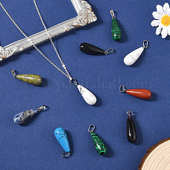 16Pcs 8 Styles Natural & Synthetic Mixed Gemstone Pendants&nbsp;G-YW0002-35