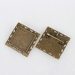 Vintage Alloy Brooch Cabochon Bezel Settings&nbsp;PALLOY-N0085-03AB-NF