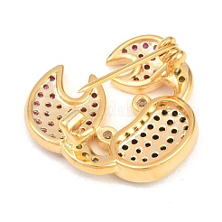 Crab Brass & Rhinestone Lapel Pin Brooches&nbsp;JEWB-G047-02G
