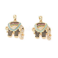 Brass Micro Pave Colorful Cubic Zirconia Pendants&nbsp;ZIRC-Z019-14G-NR