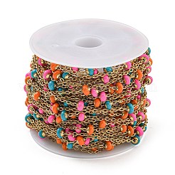304 Stainless Steel Enamel Link Chains&nbsp;AJEW-Z028-09G-03