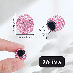 16Pcs Polymer Clay & Rhinestone Tire Valve Stem Caps&nbsp;FIND-NB0006-71A