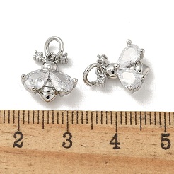 Brass Micro Pave Cubic Zirconia Pendents&nbsp;KK-R210-14P