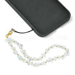 Opalite Chip & CCB Plastic Round Beaded Mobile Straps&nbsp;HJEW-FZ00002