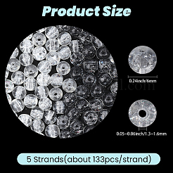 5 Strands Spray Painted Crackle Glass Beads Strands&nbsp;CCG-PA0001-08A