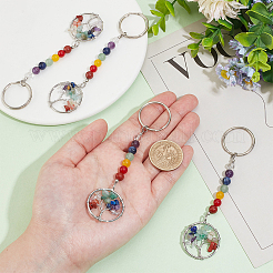 Flat Round with Tree of Life Brass Keychain&nbsp;KEYC-AB00077