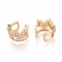 Brass Micro Pave Clear Cubic Zirconia Cuff Earrings&nbsp;EJEW-T047-62G