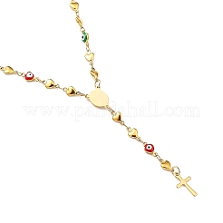 Unisex 304 Stainless Steel Rosary Bead Necklaces&nbsp;NJEW-L457-001A-G